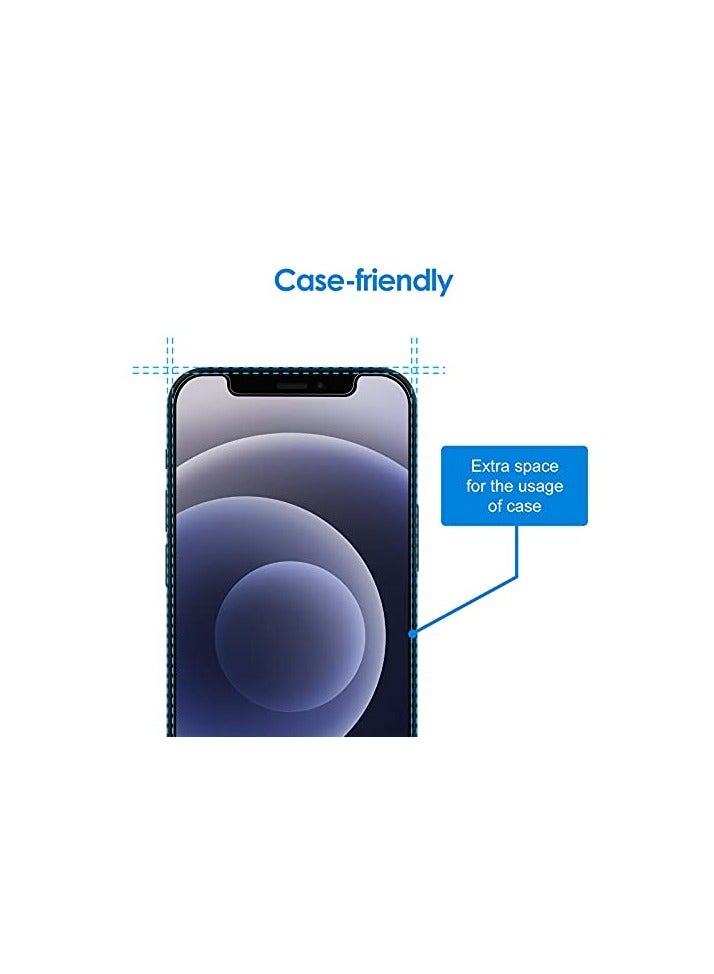 جي تيك واقي شاشة JETech لهاتف iPhone 12/12 Pro مقاس 6.1 بوصة، طبقة من الزجاج المقوى مع أداة سهلة التركيب، عبوتان - Image 3