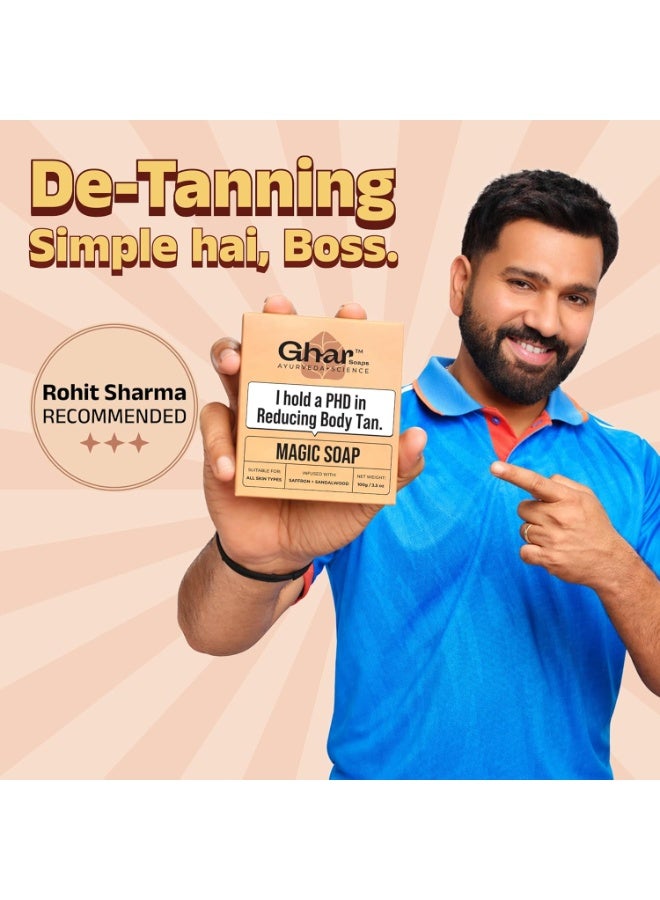 Ghar soaps Ghar Soap Sandalwood & Saffron Magic Soaps For Bath (300 Gms Pack Of 3) | Paraben Free | Chandan & Kesar Bath Soap | Handmade Soaps For Glowing | Skin Brightening Soap For Men & Women - Image 4