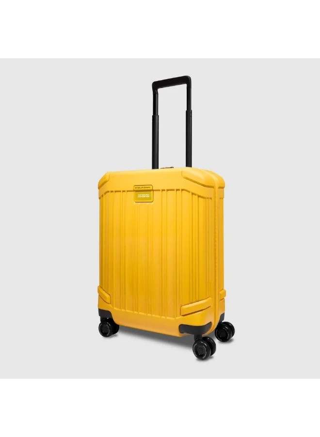 بيكوادرو حقيبة سفر Piquadro BV4425POP للمقصورة مقاس 20 بوصة | حقيبة كابينة بهيكل من البولي كربونيت (PC) مع قفل TSA، منفذ USB-C، و4 عجلات مزدوجة دوارة
