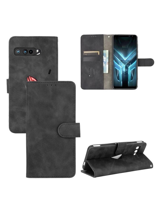 اس-توب جراب لهاتف ASUS ROG Phone 3 ZS661KS بلون سادة مع إبزيم مغناطيسي وقلاب أفقي مصنوع من جلد البولي يوريثان مع حامل وفتحات للبطاقات ومحفظة - Image 1