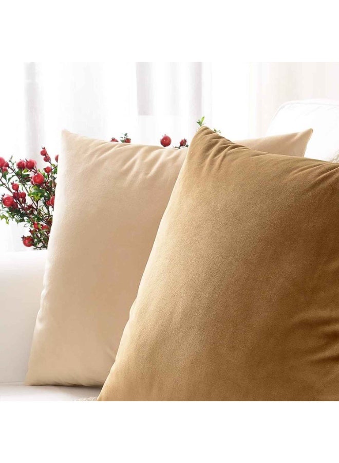 2pcs,Throw Pillow Cover,Velvet Soft Decorative Square Throw Pillow Cover Cushion Covers Pillow case, Home Decor Decorations for Sofa Couch Bed Chair 18x18 Inch/45x45 cm - Image 3