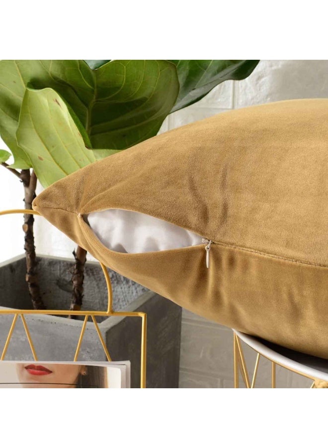 2pcs,Throw Pillow Cover,Velvet Soft Decorative Square Throw Pillow Cover Cushion Covers Pillow case, Home Decor Decorations for Sofa Couch Bed Chair 18x18 Inch/45x45 cm - Image 5