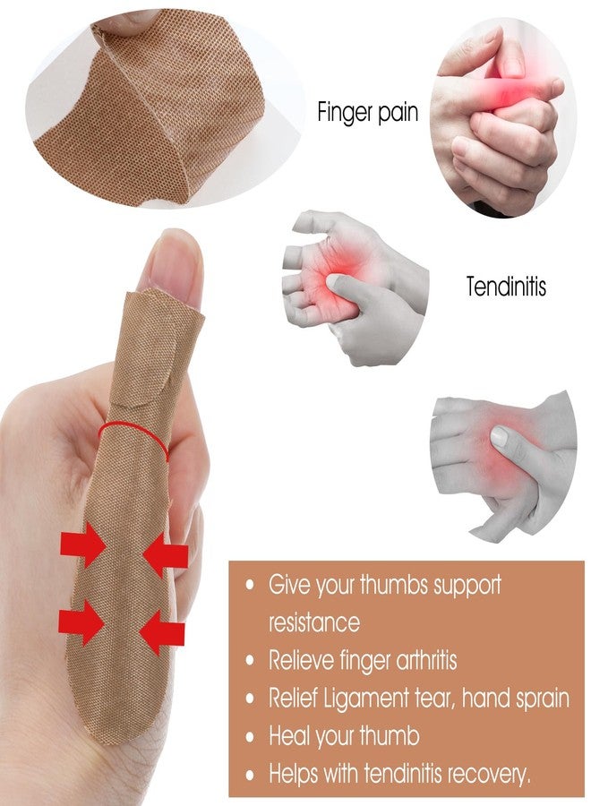 Qianyu 50 Pcs Big Toe Valgus Orthotics Bunion Corrector Thumb Support Tape Self Adhesive Thumb Support Brace Cover Stickers Elastic Thumb Pain Relieving Patch for Sprain Strain Hallux Valgus - Image 3
