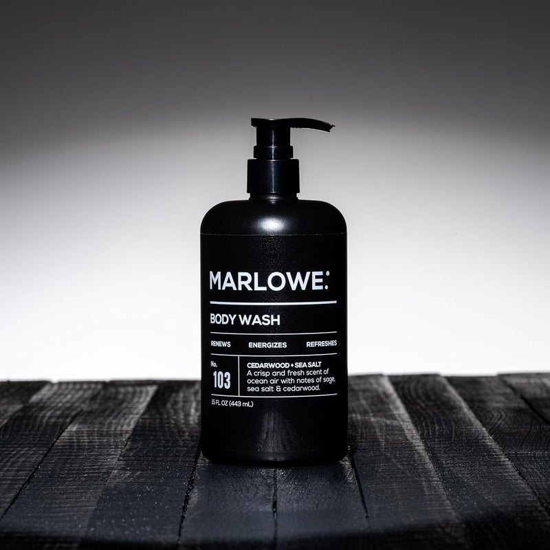 MARLOWE No 103 Body Wash 15 oz Pump Cedarwood Sea Salt Energizing Refreshing Shower Gel Willow Bark Green Tea Extracts Cleanses Moisturizes Smooths Nourishes Fresh Zesty Scent - Image 3