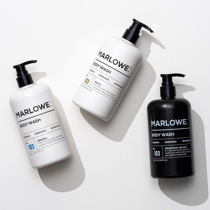 MARLOWE No 103 Body Wash 15 oz Pump Cedarwood Sea Salt Energizing Refreshing Shower Gel Willow Bark Green Tea Extracts Cleanses Moisturizes Smooths Nourishes Fresh Zesty Scent - Image 4