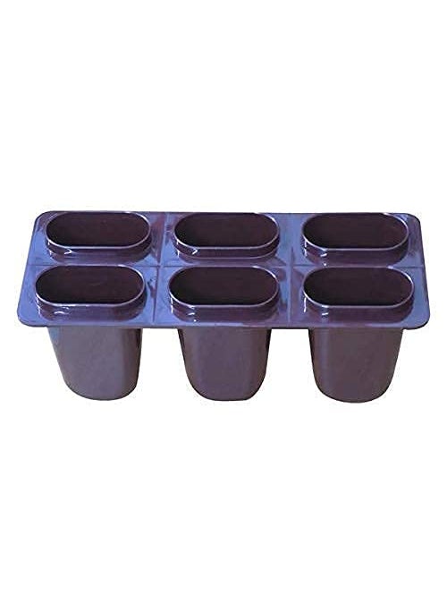 Vyoma - Vyoma Set of 6 Plastic Reusable Ice Pop Makers Homemade Popsicle Frozen Ice Cream Moulds Tray Kulfi Candy Ice Lolly Mold for Children ice Candy MakerCandy Boxice Candy Maker Brown - Image 1