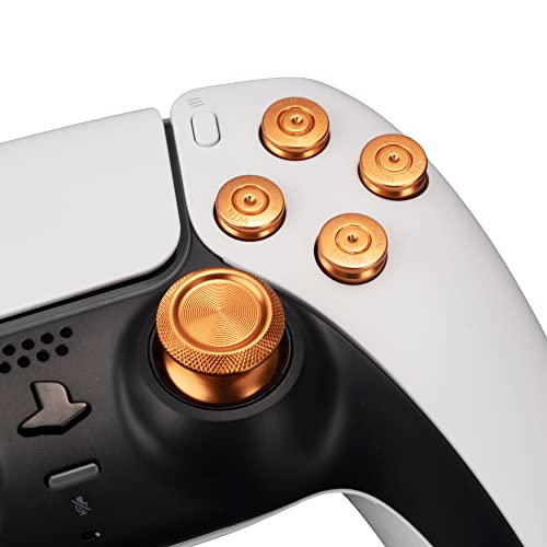Avericht Metal ABXY Buttons Dpad Thumbsticks for PS5 Controller, Metal Aluminum Action Buttons & Dpad & Analog Stick Replacement Kit for PS5 Controller (Metal Gold) - Image 2