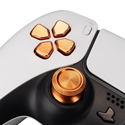 Avericht Metal ABXY Buttons Dpad Thumbsticks for PS5 Controller, Metal Aluminum Action Buttons & Dpad & Analog Stick Replacement Kit for PS5 Controller (Metal Gold) - Image 3