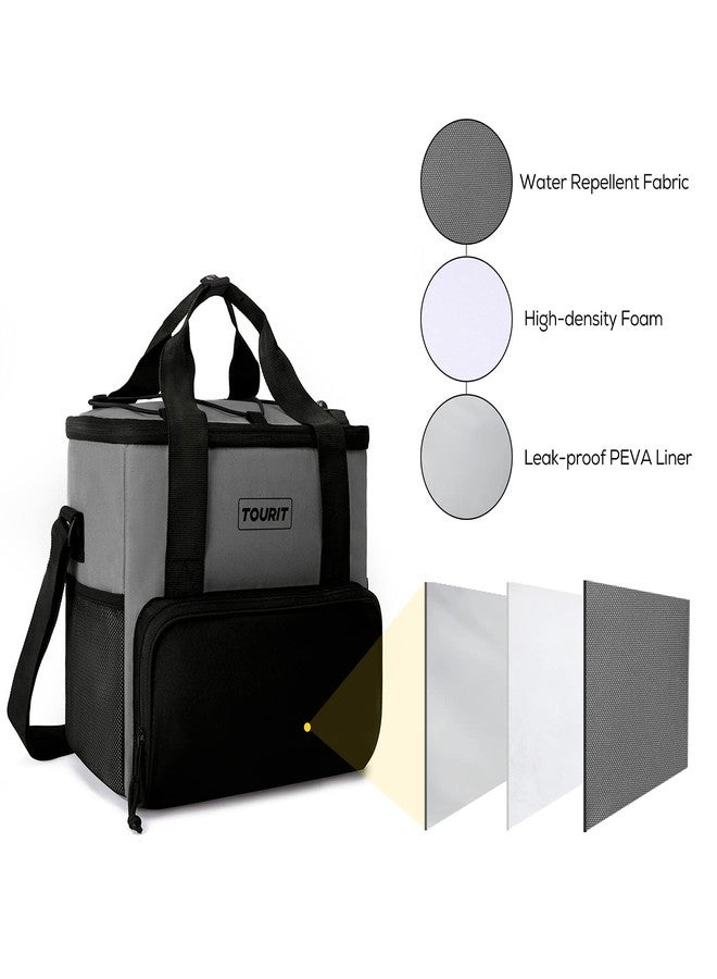 TOURIT Small Soft Cooler Bag Insulated, 24/35/46-Can Lunch Bag, Ice Chest, Leakproof & Portable Coolers for Picnic, Beach, Camping, Work, Travel, Grey - Image 5