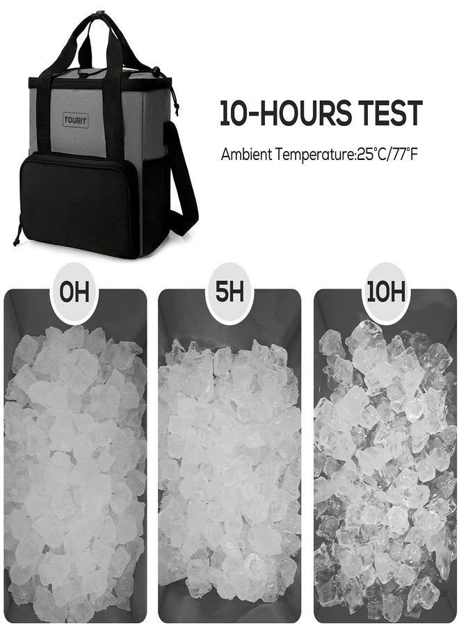 TOURIT Small Soft Cooler Bag Insulated, 24/35/46-Can Lunch Bag, Ice Chest, Leakproof & Portable Coolers for Picnic, Beach, Camping, Work, Travel, Grey - Image 2
