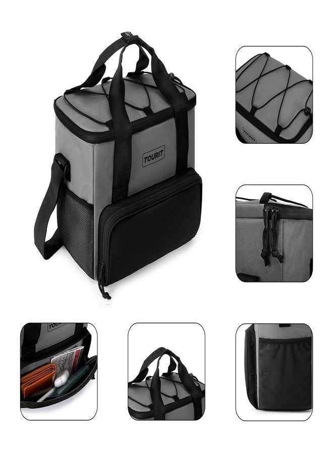 TOURIT Small Soft Cooler Bag Insulated, 24/35/46-Can Lunch Bag, Ice Chest, Leakproof & Portable Coolers for Picnic, Beach, Camping, Work, Travel, Grey - Image 3