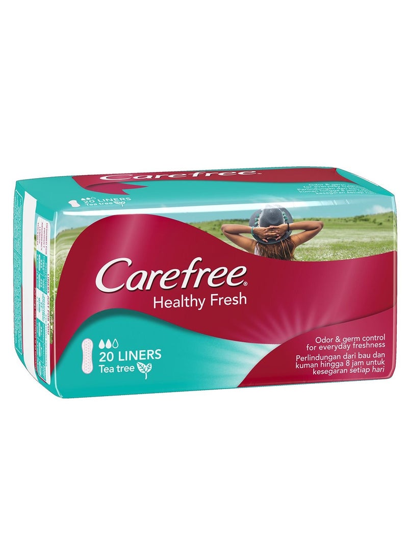 Carefree Healthy Fresh Tea Tree Panty Liners 20 Liners - Image 1