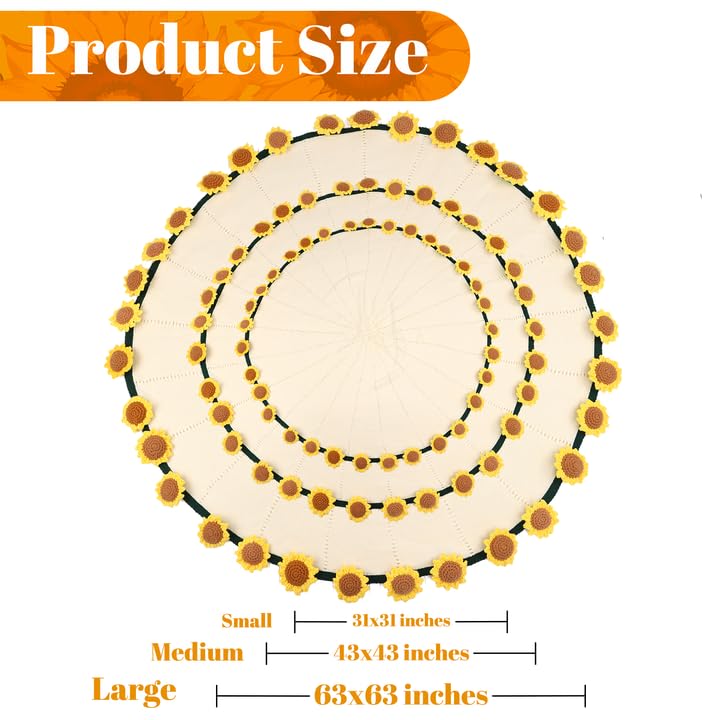 cagulax Sunflower Gifts for Women-Teacher Appreciation Gifts-Sunshine Teacher Friend Mom Sister Grandma Birthday Retirement Gifts,Thank you,Get well, Sunflower Crochet Flower Bouquet Blanket 31 Inches - Image 3