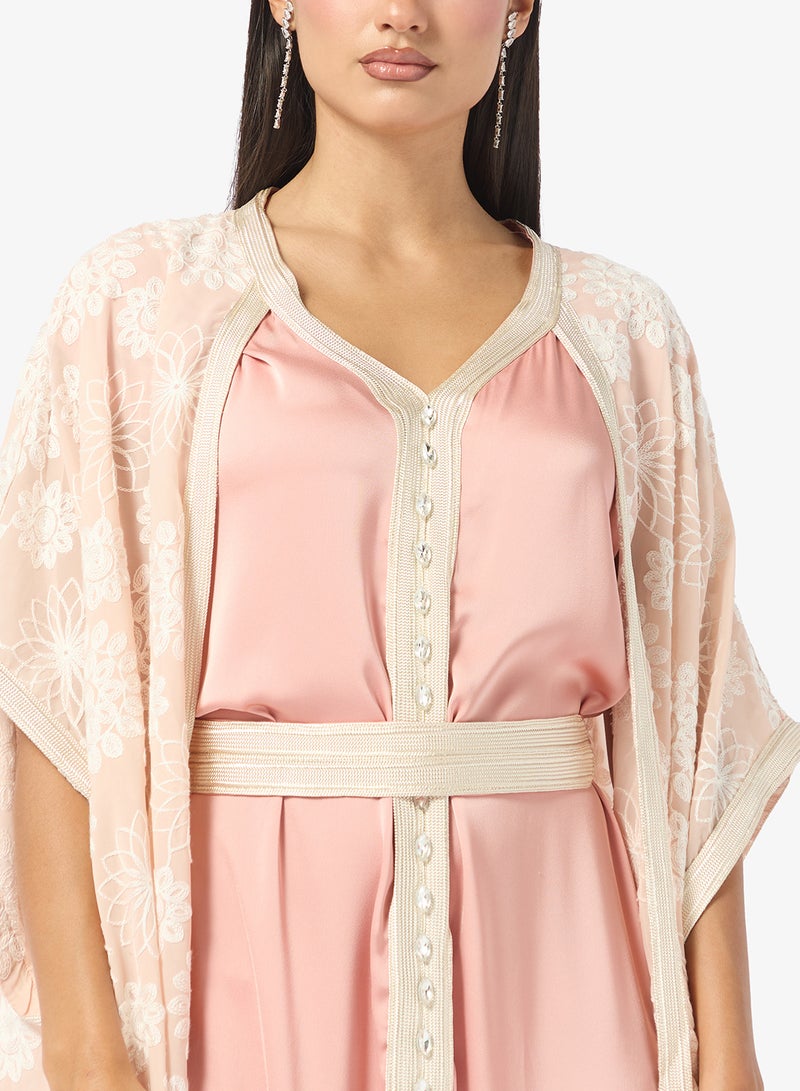 Khizana Printed Abaya With Inner Dress - Image 3