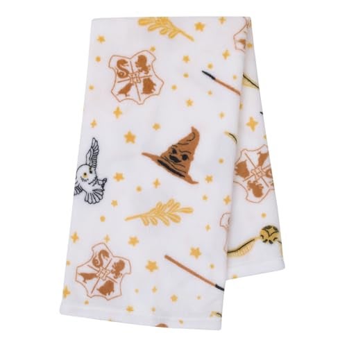 NoJo Warner Brothers Harry Potter White, Gold, and Tan Super Soft Plush Baby Blanket - Image 2