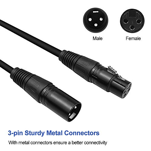 WorldLite 3.2ft DMX Cable, 10PCS 1 Meter DMX Signal Cables Signal Wires, 3-Pin XLR Male to Female Stage Light Signal Cable with Metal connectors, Connection for DMX512 Stage & DJ Lighting fixtures - Image 3