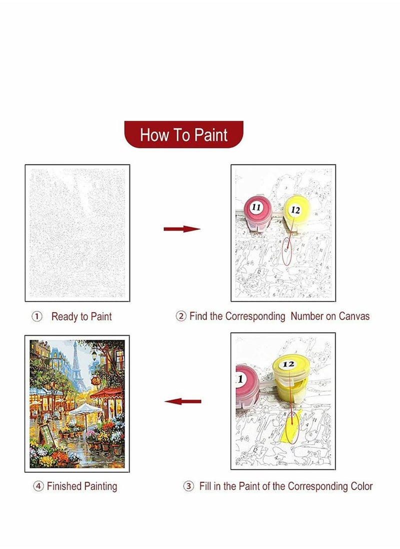 KASTWAVE - DIY Paint by Numbers, Canvas Oil Painting Kit for Kids & Adults Drawing Paintwork Acrylic DIY Oil Painting for Adults Kids Painting by Number Kit Kids & Adults & Beginner - Image 1