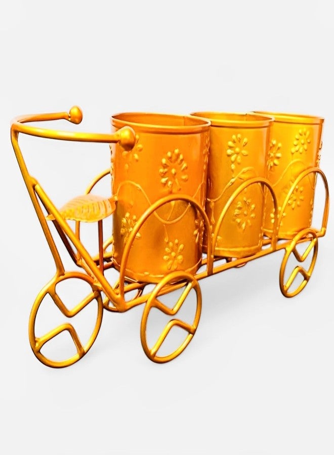 RHEA STORE حامل أدوات مائدة ذهبي من ريا ستور هاوسمارت، بثلاثة أقسام | منظم أدوات مائدة أنيق لطاولة الطعام | عبوة من قطعتين - Image 1
