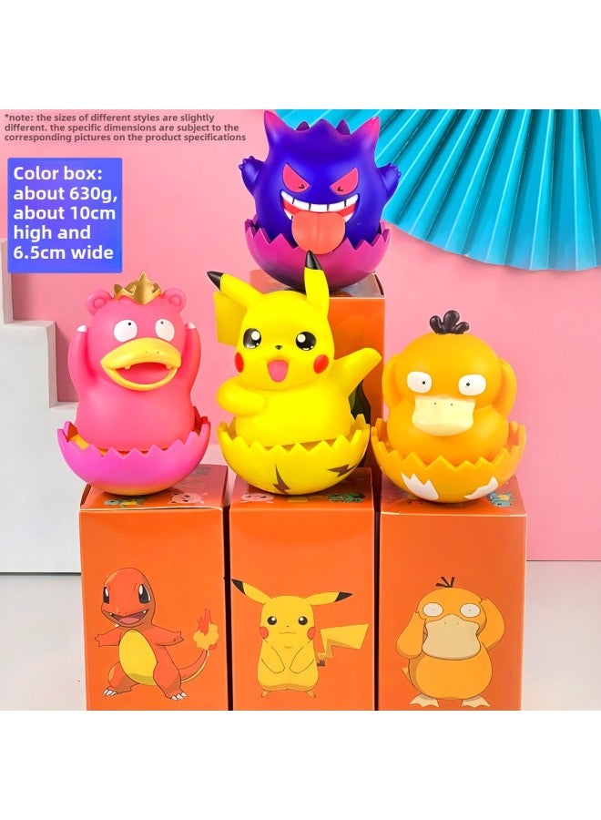 Baokemeng Hand-made Blind Box Pikachu Crayon Small Melody Kulomi Ruby Strawberry Bear Toy Ornaments-Color:Tumbler Pikachu 4-piece Set-color Box (full Set Price)  - Image 1