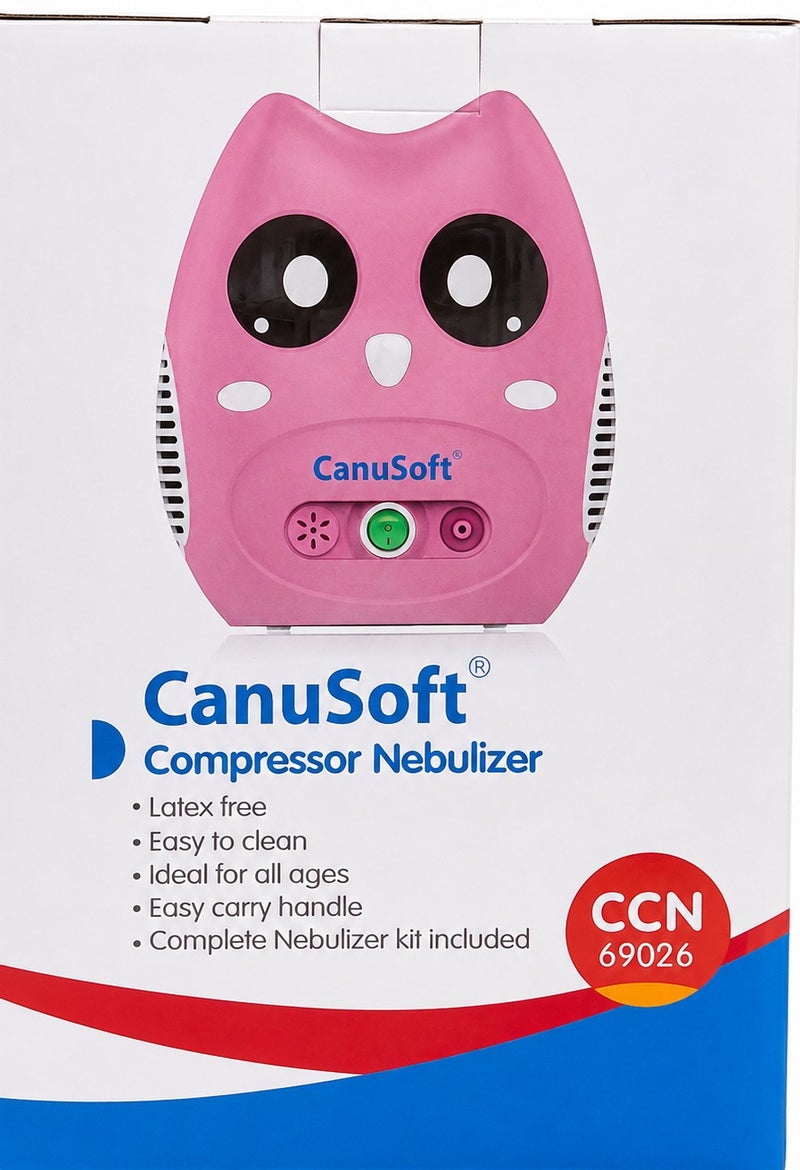CanuSoft Compressor Nebulizer for Kids & Adults Portable Cute Owl Design Pink CCN69026 - Image 4