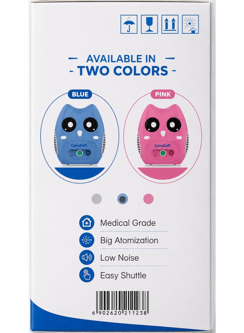 CanuSoft Compressor Nebulizer for Kids & Adults Portable Cute Owl Design Pink CCN69026 - Image 5