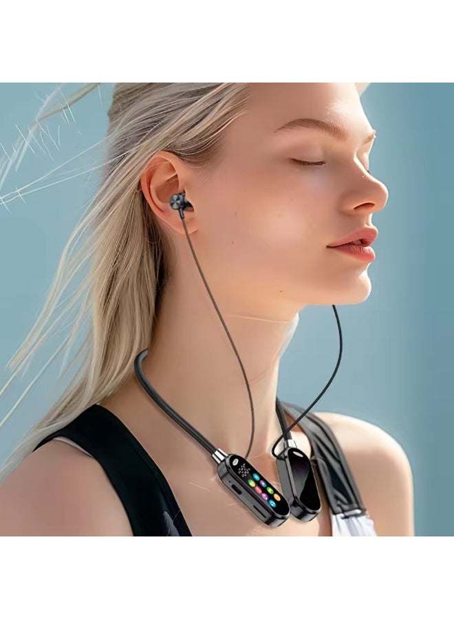 Bluetooth 5.4 Earphones with HD Screen Wireless Headsets Neckband Headphones - Image 4