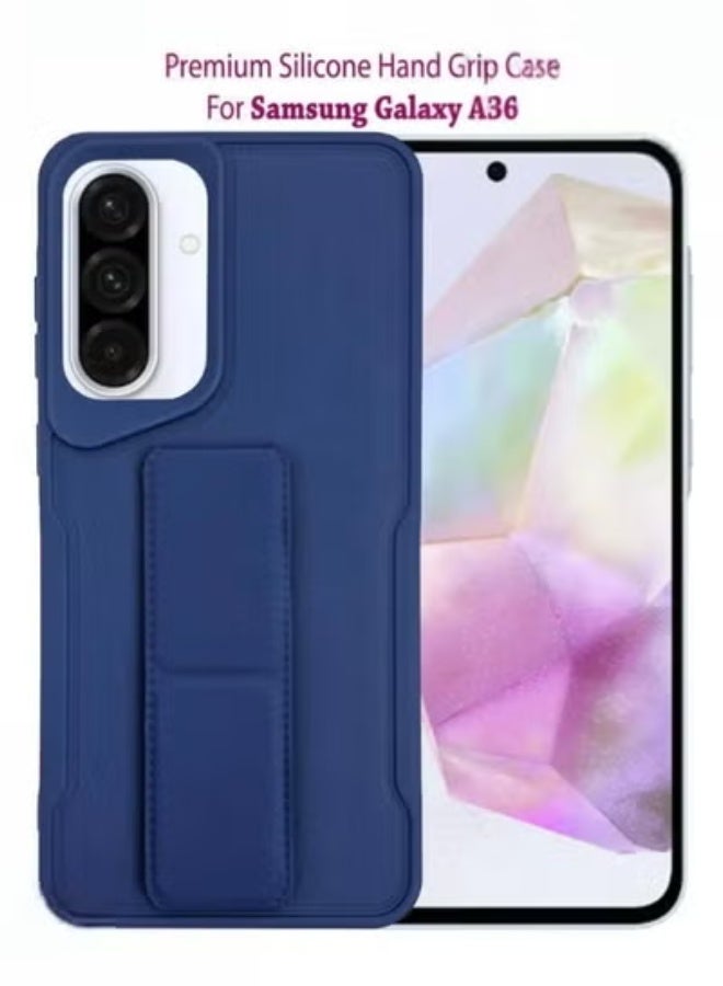 JAJEEK Case Cover For Samsung Galaxy A36 – 3 in 1 Magnetic Hand Grip Shockproof Protective Back Cover with Ring Holder Kickstand | Anti-Slip Slim Design for Everyday Protection – Blue - Image 1