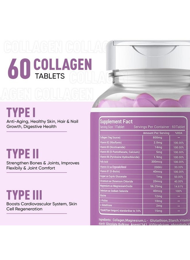 Herbal Max Collagen Supplements & Glutathione Supplements - 120N With Vitamin C | Peptides For Anti Aging & Skin Clarity | Collagen Boosts & Support Joints Health | - Image 3