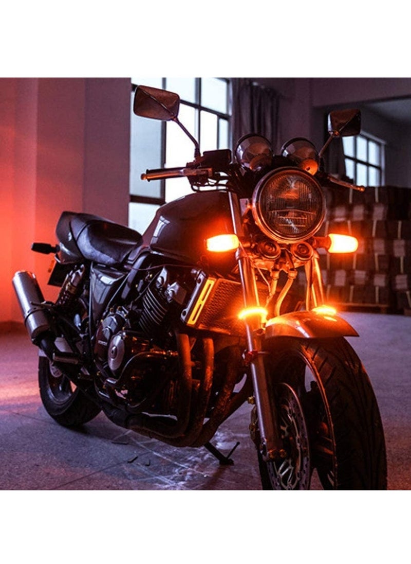 Y&D - 2Pcs Motorcycle LED Turn Signal Light Adjustable Switchback Dual Color White Amber Fork Blinkers Universal Daytime Running Waterproof Signals for - Image 1
