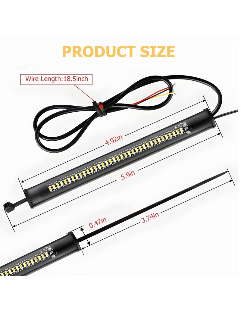 Y&D - 2Pcs Motorcycle LED Turn Signal Light Adjustable Switchback Dual Color White Amber Fork Blinkers Universal Daytime Running Waterproof Signals for - Image 1