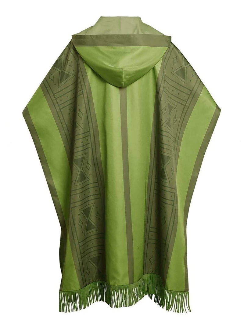 SOLARAE Kids Costume Cape Cloak Madrigal Dress Up Green Poncho Robe Outfits for Adult Boys Grils Size M - Image 4
