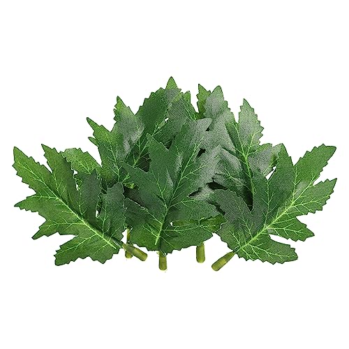 PATIKIL PATIKIL 3.1x2 Artificial Green Leaves, 50 Pcs Bulk Greenery Leaves Fake Chrysanthemum Leaves Fake Leaves for Wedding  - Image 2