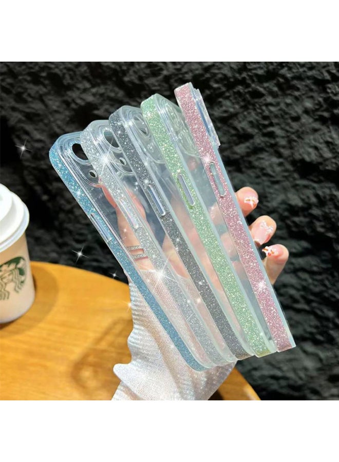 Glitter No Step Glass Iphone13 Fine Hole 15 Mobile Phone Case Apple 16 Protective Cover Cross Border-Color:Silver-Applicable Model:Iphone 14 Pro
