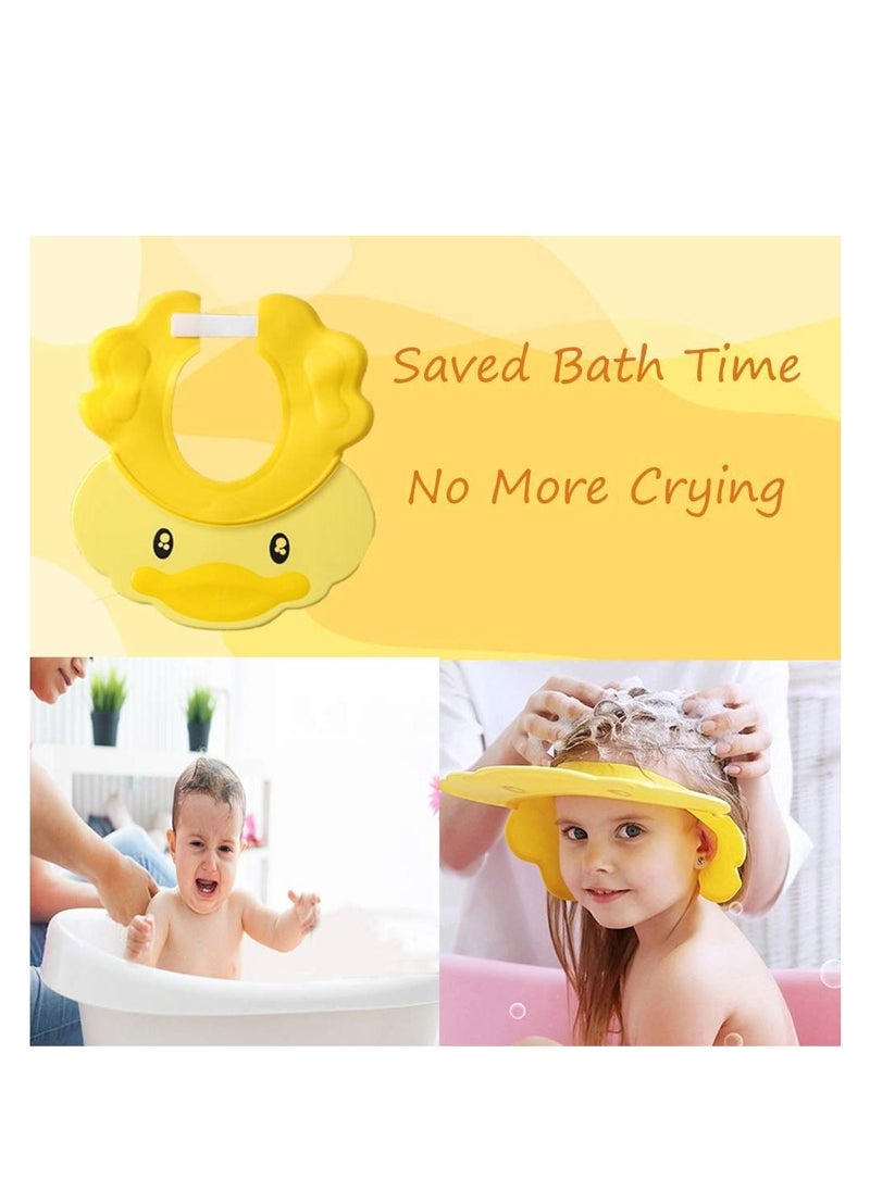 SYOSI - Baby Shower Cap, Yellow Adjustable Silicone Shampoo Bath Cap, Waterproof Bathing Hat, Infants Soft Shampoo Hat, Soft Protection Safety Protect Eye Ear, for Infants Toddlers Kids Children - Image 1