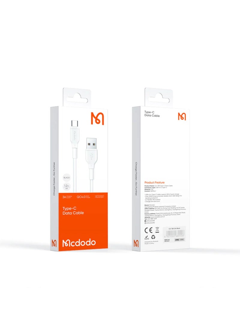 Mcdodo - Mcdodo White Series Type-c Cable 1.2m - Image 1