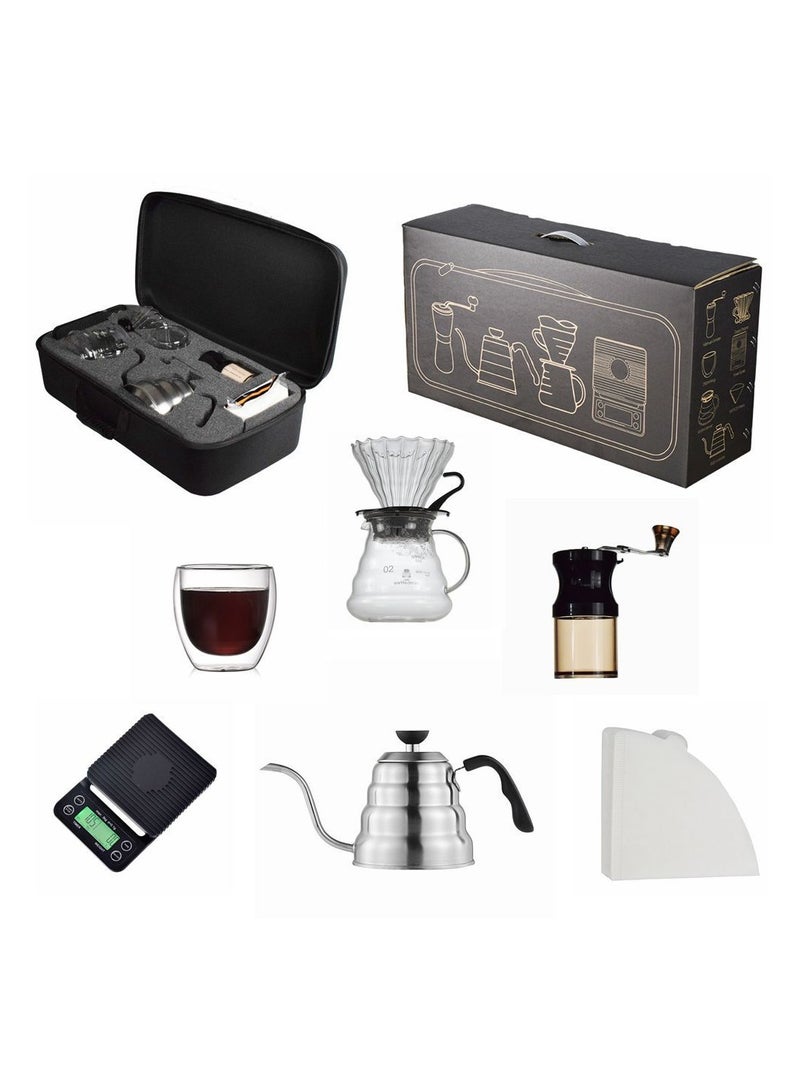 BLOOMING TIME Hand Coffee Gift Set，Outdoor Camping Portable Coffee Kit Maker with Travel Bag - Image 1