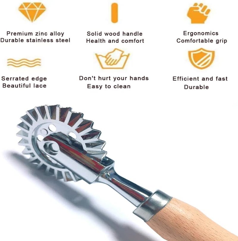 MTOMDY Pastry Wheel Cutter,Pastry and Pasta Cutter Wheel,For Ravioli, Pasta, Dumplings Lasagna, Pierogi - 6.7" Diameter - Image 4