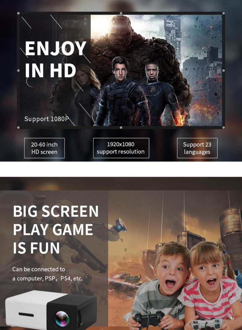 YUNSYE Mini Projector, Portable Projector, Kids Gift, Outdoor Movie Projector, LED Video Projector for Home Theater Movie Projector with HDMI USB TV AV Interfaces and Remote Control - Image 3