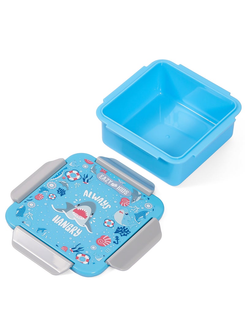Eazy Kids Lunch Box With BPA And Phthalates Free Material, Shark - Blue, 650Ml  - Image 4