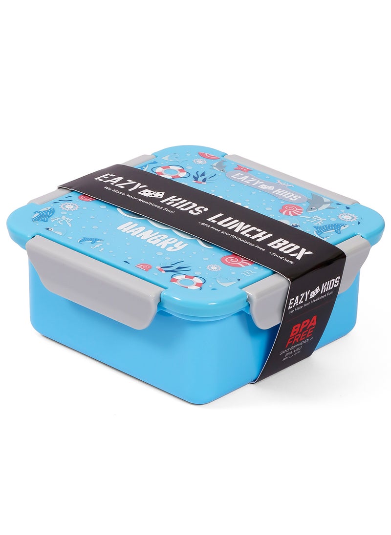 Eazy Kids Lunch Box With BPA And Phthalates Free Material, Shark - Blue, 650Ml  - Image 2