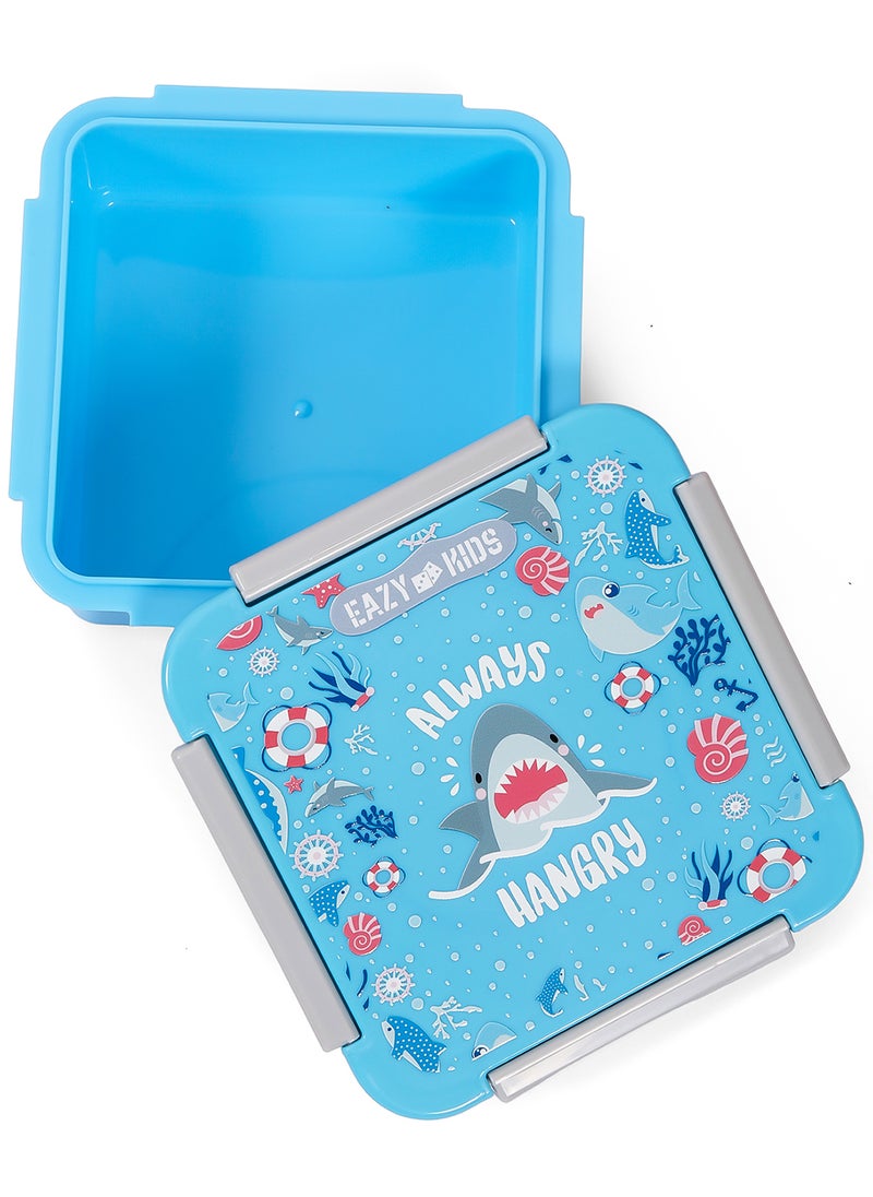 Eazy Kids Lunch Box With BPA And Phthalates Free Material, Shark - Blue, 650Ml  - Image 5
