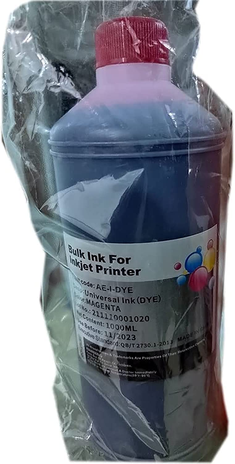 1000 ML Universal Refill BULK Ink kit for Epson Canon HP Brother Lexmark DELL Kodak Inkjet Printer Cartridge Printer Ink (1 Color) (C, Y, M or K) (MAGENTA)
