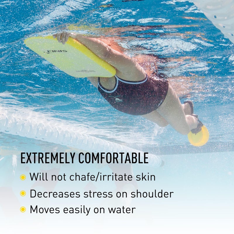 FINIS Foam Kickboard for Swim Training - Builds Leg Strength - Soft EVA Foam - Comfortable Grip - Yellow - Adult - Image 3
