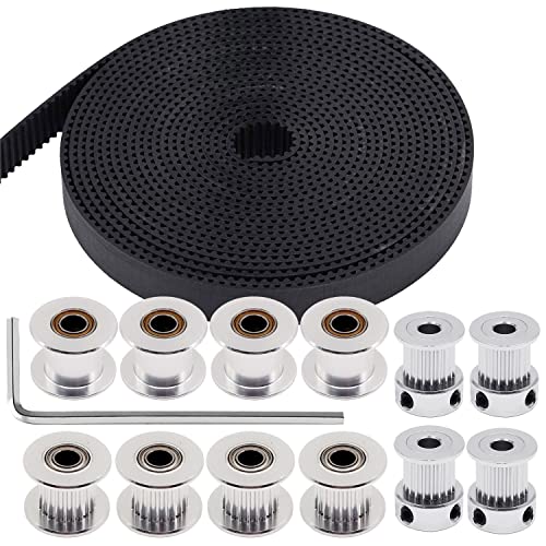 Zeelo 5M GT2 Timing Belt 15mm Width + 4pcs 20 Teeth 5mm Bore Timing Pulley Wheel + 4pcs 20 Toothless Bore 5mm Idler + 4pcs 20 Tooth Bore 5mm Idler,for 3D Printer - Image 1