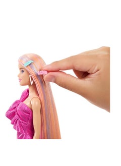 Barbie دمية باربي ذات الشعر الكامل باللون الوردي  - Image 2
