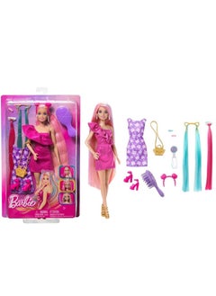 Barbie دمية باربي ذات الشعر الكامل باللون الوردي  - Image 4