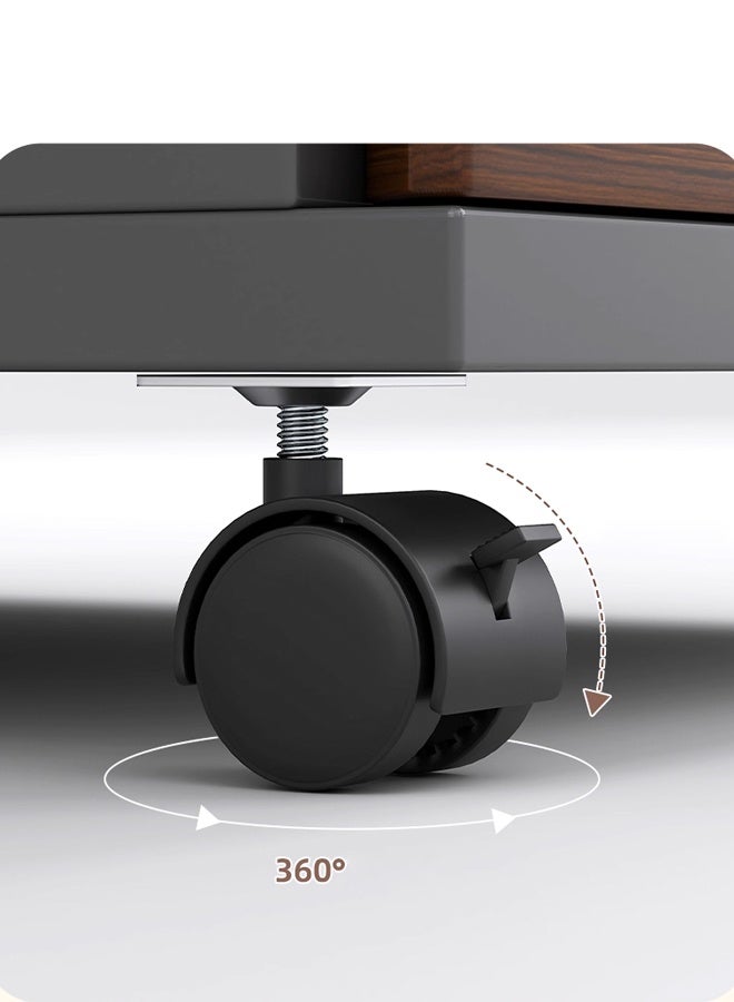 إن كي أكس خزانة تخزين متنقلة منزلية، خزانة ملفات مع قفل، خشبية بيضاء 48*40*56 - Image 4