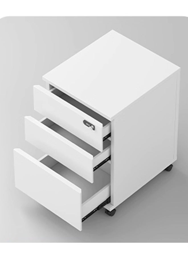 إن كي أكس خزانة تخزين متنقلة منزلية، خزانة ملفات مع قفل، خشبية بيضاء 48*40*56 - Image 5