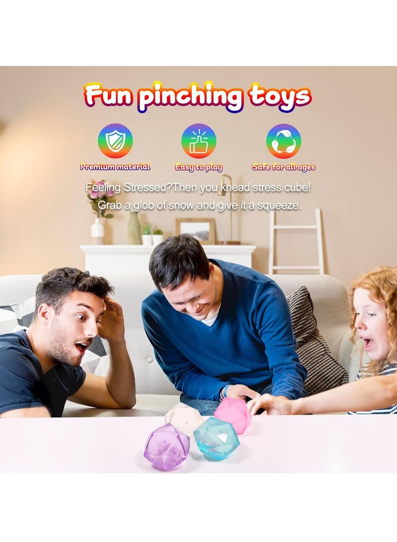 general Fidget Toys,Stress Cube Ice Squishy Stress Balls-Malt Sugar Ball-Sensory Fidget Toy for Your Best Mellow and Chill - Square Shape Hand Exercise Balls- Age 3 to Adult - Image 3