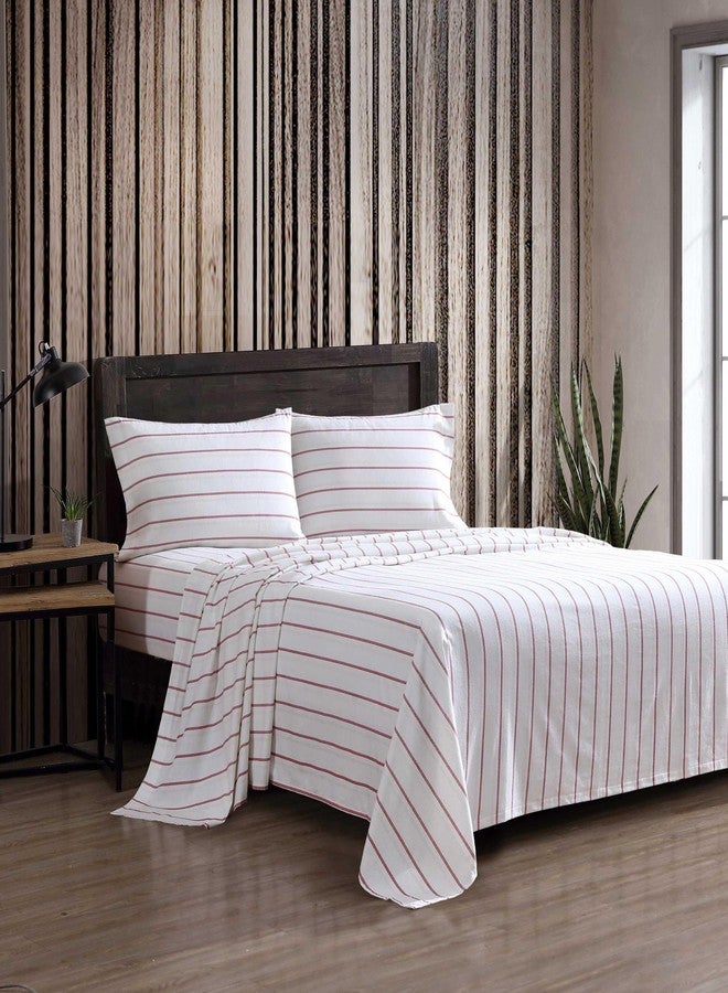 Eddie Bauer - King Bed Sheets, Cotton Flannel Bedding Set with Matching Pillowcases, Brushed for Extra Softness, Deep Pocket, Oeko-Tex Certified (Cooper Falls Red) - Image 1